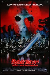 2w713 FRIDAY THE 13th PART VIII advance 1sh 1989 Jason Takes Manhattan, NYC has a new problem!