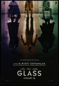 2w721 GLASS teaser DS 1sh 2019 M. Night Shyamalan, Samuel Jackson in title role, Willis, McAvoy!