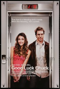 2w729 GOOD LUCK CHUCK advance DS 1sh 2007 image of sexy Jessica Alba & Dane Cook in elevator!