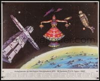 2w022 KINDERKALENDER DER MANNHEIMER ABENDAKADEMIE 1976 German calendar 1976 wild art in space!