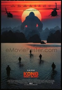 2w800 KONG: SKULL ISLAND int'l advance DS 1sh 2017 Jackson, Hiddleston, huge ape and soldiers!