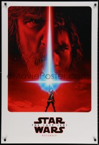 2w809 LAST JEDI teaser DS 1sh 2017 Star Wars, incredible sci-fi image of Hamill, Driver & Ridley!