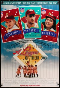 2w810 LEAGUE OF THEIR OWN heavy stock advance 1sh 1992 Tom Hanks, Madonna, Davis, women's baseball!