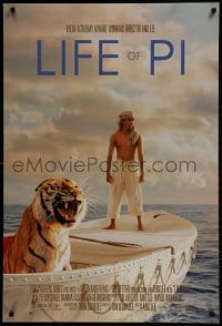 2w814 LIFE OF PI style A int'l DS 1sh 2012 Suraj Sharma, Irrfan Khan, cool image of tiger
