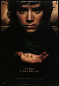 2w818 LORD OF THE RINGS: THE FELLOWSHIP OF THE RING teaser DS 1sh 2001 J.R.R. Tolkien, one ring!