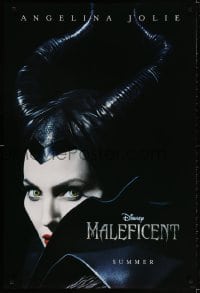 2w821 MALEFICENT teaser DS 1sh 2014 cool close-up image of sexy Angelina Jolie in title role!
