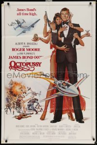 2w860 OCTOPUSSY 1sh 1983 Goozee montage art of sexy Maud Adams & Moore as James Bond 007!