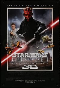 2w868 PHANTOM MENACE advance DS 1sh R2012 Star Wars Episode I in 3-D, different image of Darth Maul!