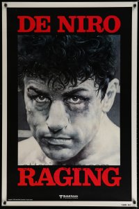 2w885 RAGING BULL teaser 1sh 1980 Martin Scorsese, classic close up boxing image of Robert De Niro!