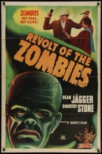 2w904 REVOLT OF THE ZOMBIES style A 1sh R1947 cool artwork, they're not dead and they're not alive!