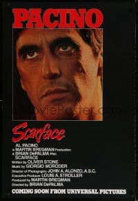 2w910 SCARFACE advance 1sh 1983 Al Pacino as Tony Montana, Brian De Palma, Oliver Stone!