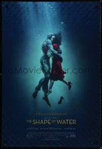 2w914 SHAPE OF WATER advance DS 1sh 2017 del Toro, image of Hawkins & Jones as the Amphibian Man!