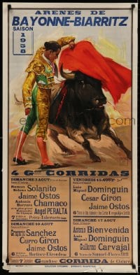 2w438 ARONES DE BAYONNE-BIARRITZ 21x42 Spanish special poster 1958 J. Reus matador art!