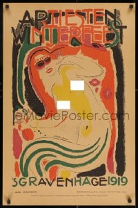 2w439 ARTIESTEN WINTERFEEST 21x32 Dutch special poster 1968 cool reprint of the 1919 poster!