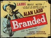 2w444 BRANDED homemade hand-painted 30x40 special poster 1950 cowboy Alan Ladd with his gun drawn!