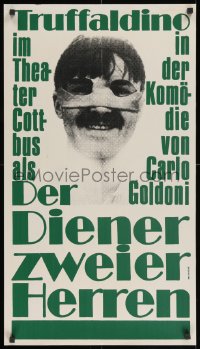 2w363 DER DIENER ZWEIER HERREN 19x33 East German stage poster 1982 comedy by Carlo Goldoni!