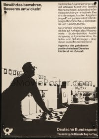 2w450 DEUTSCHE BUNDESPOST 17x23 German special poster 1966 image of man and machines, engineers!