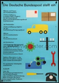2w453 DIE DEUTSCHE BUNDESPOST STELLT EIN 17x23 German special poster 1962 Klostermann & Magnus!