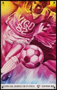 2w468 ESPANA 82 Monory style 24x38 French special poster 1982 World Cup Soccer, Futbol!