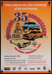 2w483 FORD MUSTANG 17x24 Australian special poster 1999 cool images of sports cars, 35th anniversary!