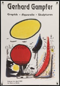 2w233 GERHARD GAMPFER 27x39 German museum/art exhibition 1991 colorful art by the artist!