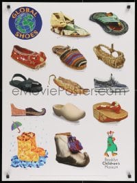 2w234 GLOBAL SHOES 2-sided 23x31 museum/art exhibition 2000 many different shoes and info!