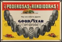 2w314 GOODYEAR 11 tires style 30x44 Argentinean advertising poster 1950s cool vintage art!