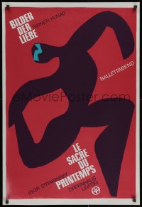 2w392 LE SACRE DU PRINTEMPS 24x36 East German stage poster 1980s Igor Stravinsky, ballet dancer!