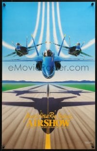2w526 MAXWELL HOUSE ROSE FESTIVAL AIRSHOW 17x27 special poster 1990 Blue Angels in the F18 Hornet!