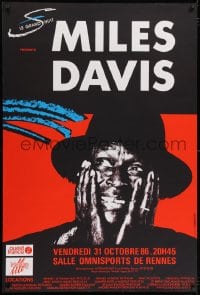2w287 MILES DAVIS 31x46 French music poster 1986 live jazz performance in Rennes, France!