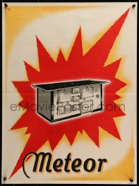 2w335 MORA MORAVIA 18x24 Czech advertising poster 1930s great KG art of red Meteor old stove!