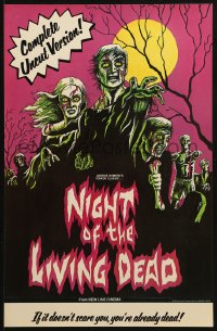 2w536 NIGHT OF THE LIVING DEAD 11x17 special poster R1978 George Romero zombie classic, they lust for human flesh!