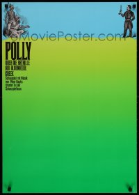 2w402 POLLY 23x33 German stage poster 1970s art of a duel over huge open field by Holger Matthies!