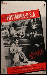 2w563 POSTMARK - U.S.A. 14x22 special poster 1943 Leslie Roush WWII short, write our boys, everyday!