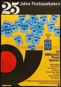 2w567 POSTSPARBUCH 17x23 German special poster 1964 Patelli art, 25 Jahre Postsparkasse!