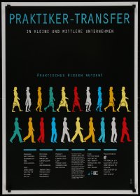 2w568 PRAKTIKER-TRANSFER 23x33 German special poster 1990s colorful art of different people walking!