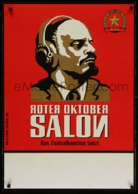 2w341 ROTER OKTOBER SALON 23x33 German advertising poster 2000s art of Lenin wearing headphones!