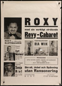 2w573 ROXY 20x28 Swedish special poster 1942 great images of sexy dancer Ria Wiik, one naked!