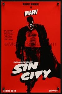 2w175 SIN CITY mini poster 2005 Frank Miller comic, different art of Mickey Rourke as Marv!