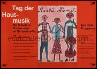 2w265 TAG DER HAUSMUSIK 23x33 German museum/art exhibition 1980s cool art of band members!