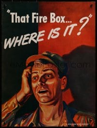 2w581 THAT FIRE BOX WHERE IS IT 18x24 special poster 1940s Bethlehem Steel Company in Pennsylvania!