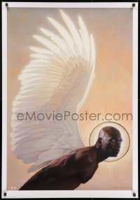 2w051 THOMAS BLACKSHEAR #2814/6000 foil 27x39 art print 2003 striking art of man with angel wings!