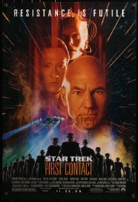 2w936 STAR TREK: FIRST CONTACT advance 1sh 1996 Jonathan Frakes, Stewart, Spiner, sexy Borg Krige!
