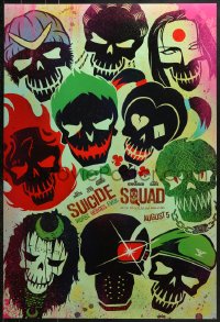 2w946 SUICIDE SQUAD teaser DS 1sh 2016 Smith, Leto as the Joker, Robbie, Kinnaman, cool art!