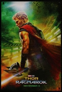 2w954 THOR RAGNAROK teaser DS 1sh 2017 great image of Chris Hemsworth in the title role w/helmet!