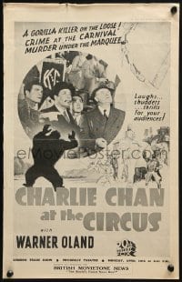 2w011 CHARLIE CHAN AT THE CIRCUS English trade ad 1936 Asian detective Warner Oland, Luke, b/w!