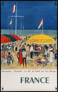 2w063 FRANCE: NORMANDIE 25x39 French travel poster 1970s art of the beach at Normandy by Dongen!