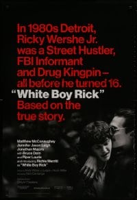2w980 WHITE BOY RICK teaser DS 1sh 2018 hustler, FBI informant, drug kingpin - all before he's 16!