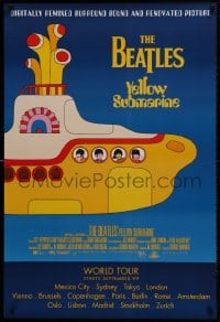 2w997 YELLOW SUBMARINE advance DS 1sh R1999 psychedelic art of Beatles John, Paul, Ringo & George!