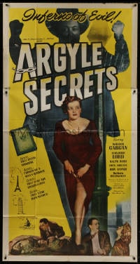 2x385 ARGYLE SECRETS 3sh 1948 film noir from world's most sinister best-seller, inferno of evil!
